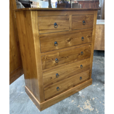 Commode 6 tiroirs 89x40x110 Cm Naturel