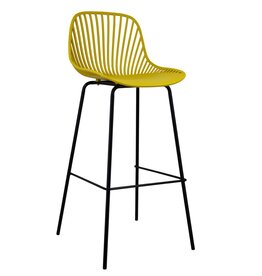 Chaise de bar en résine et pieds métal 65 cm