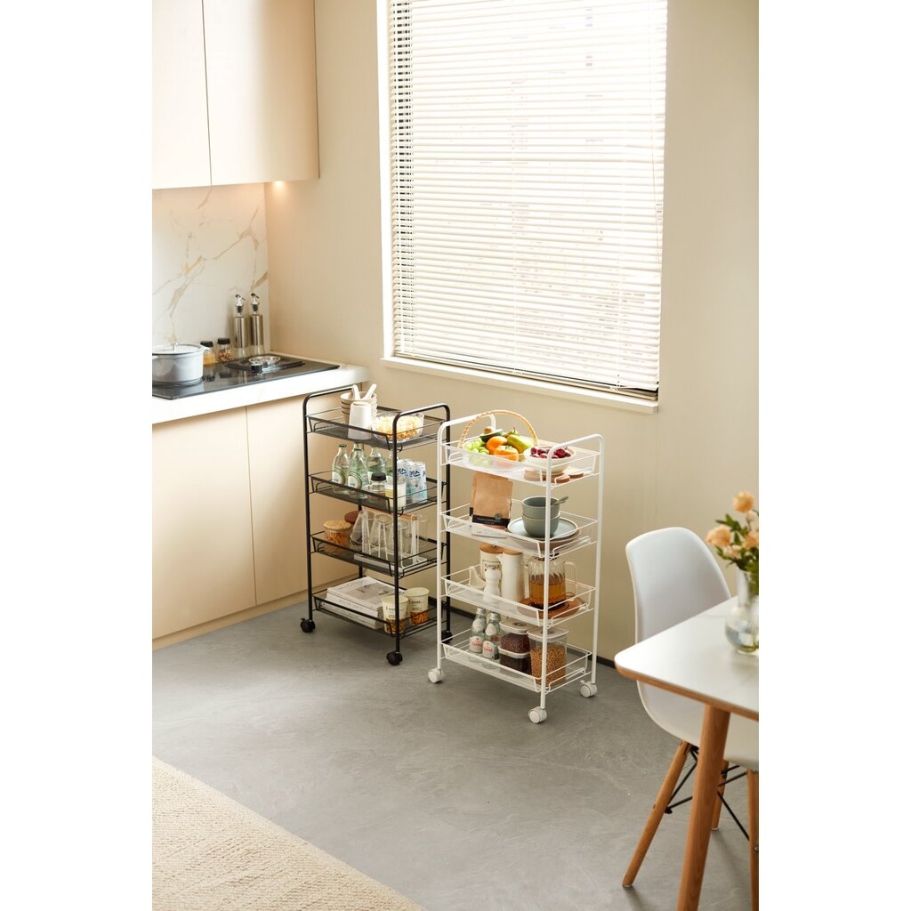 Chariot de rangement 4 niveaux 44x26x84 cm