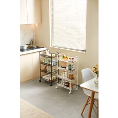 Chariot de rangement 4 niveaux 44x26x84 cm