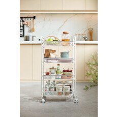 Chariot de rangement 4 niveaux 44x26x84 cm