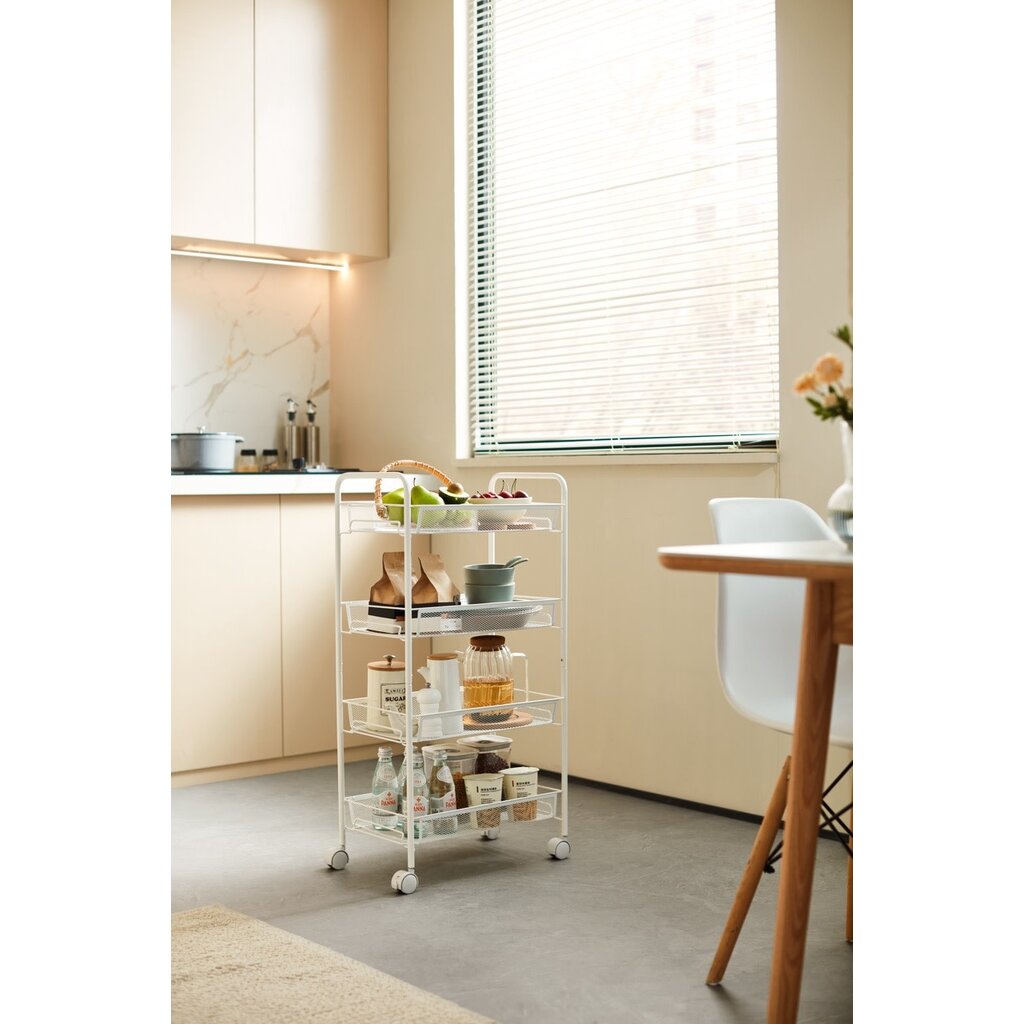 Chariot de rangement 4 niveaux 44x26x84 cm