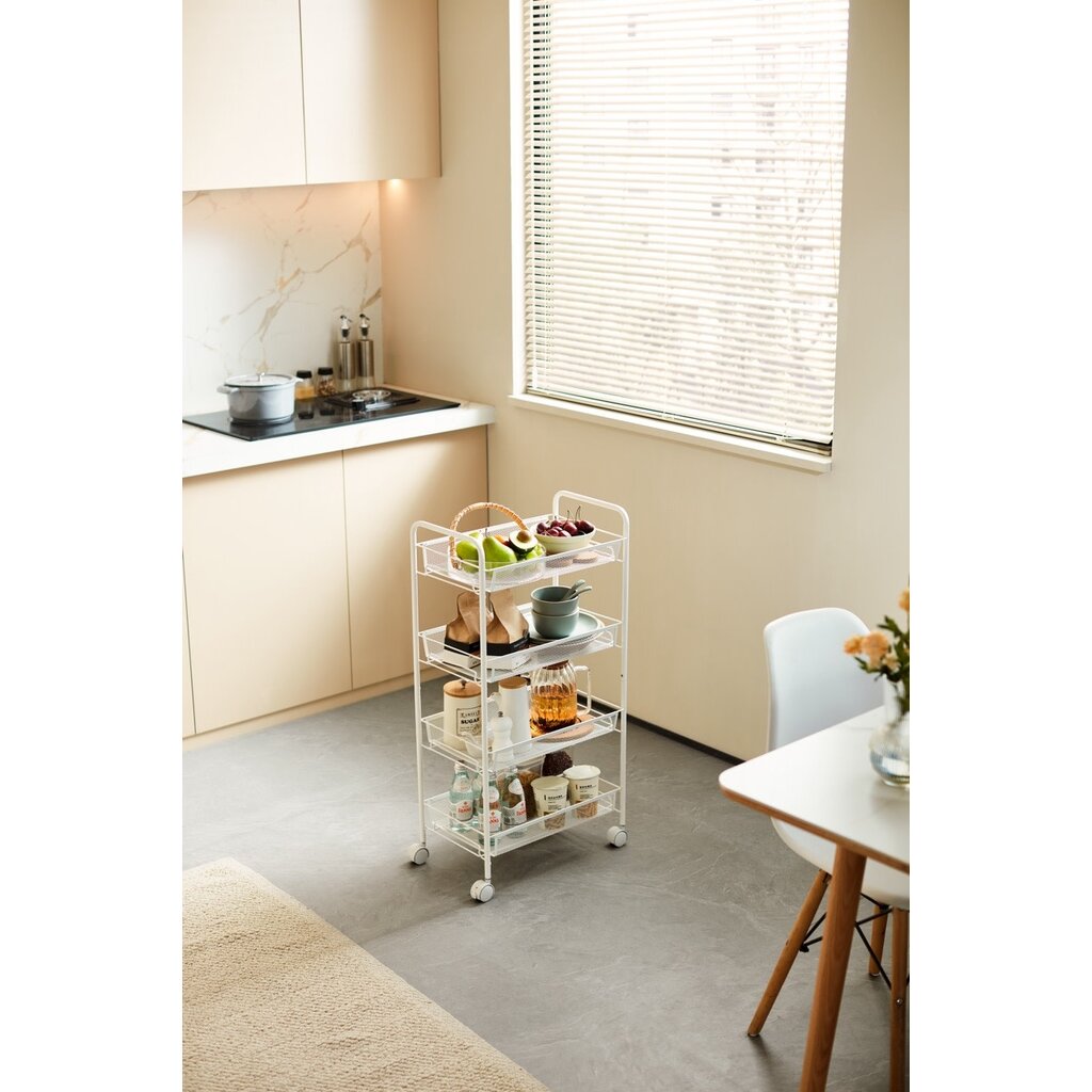 Chariot de rangement 4 niveaux 44x26x84 cm