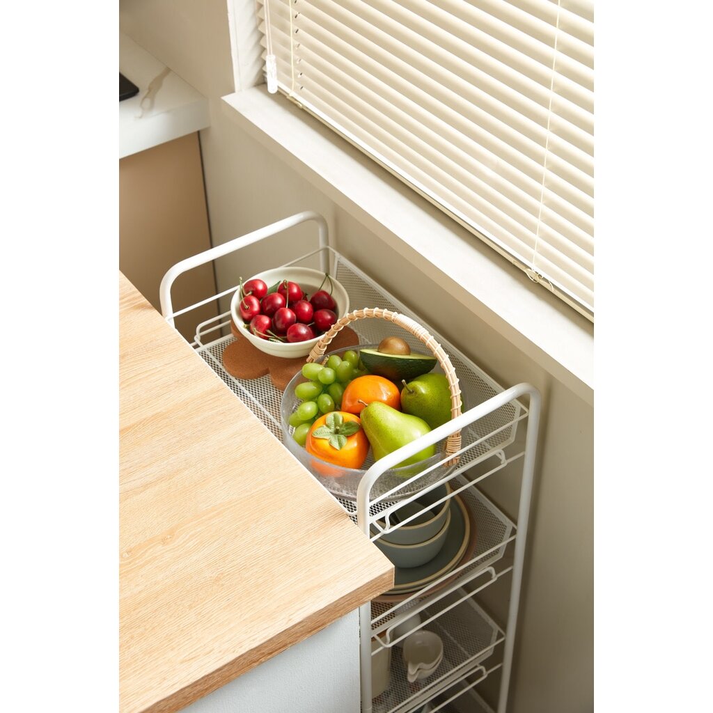 Chariot de rangement 4 niveaux 44x26x84 cm