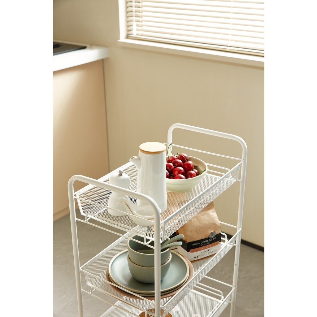 Chariot de rangement 4 niveaux 44x26x84 cm