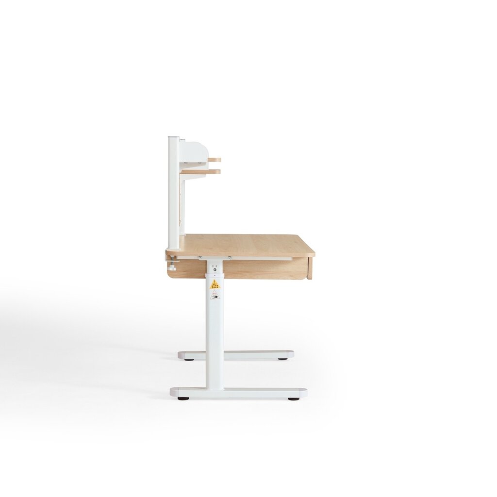 Bureau ajustable 1 tiroir blanc cassé et bois