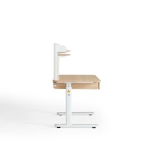Bureau ajustable 1 tiroir blanc cassé et bois