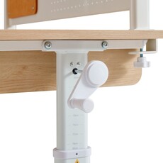 Bureau ajustable 1 tiroir blanc cassé et bois