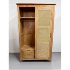 Armoire 2 portes coulissantes en teck 115x55x200 Cm WB