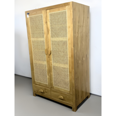 Armoire 2 portes rotin en teck 120x67x200 Cm WB