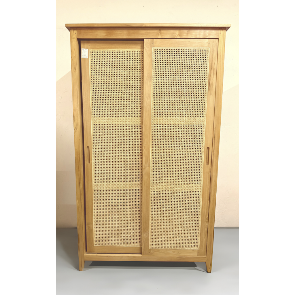 Armoire 2 portes coulissantes en teck 115x55x200 Cm WB