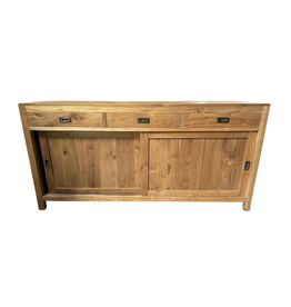 Buffet en teck 3 tiroirs 2 portes coulissantes 180x48x100 Cm WB