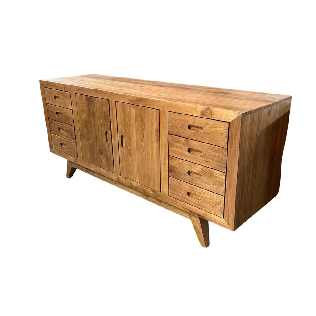 Buffet 2 portes 8 tiroirs en teck 150x45x80 Cm WB