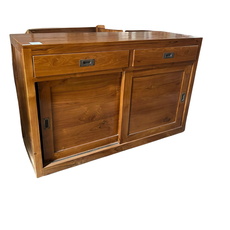 Buffet 2 portes coulissantes 2 tiroirs en teck