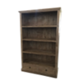 Bibliothèque 2 tiroirs 100x40x190 Cm Naturelle