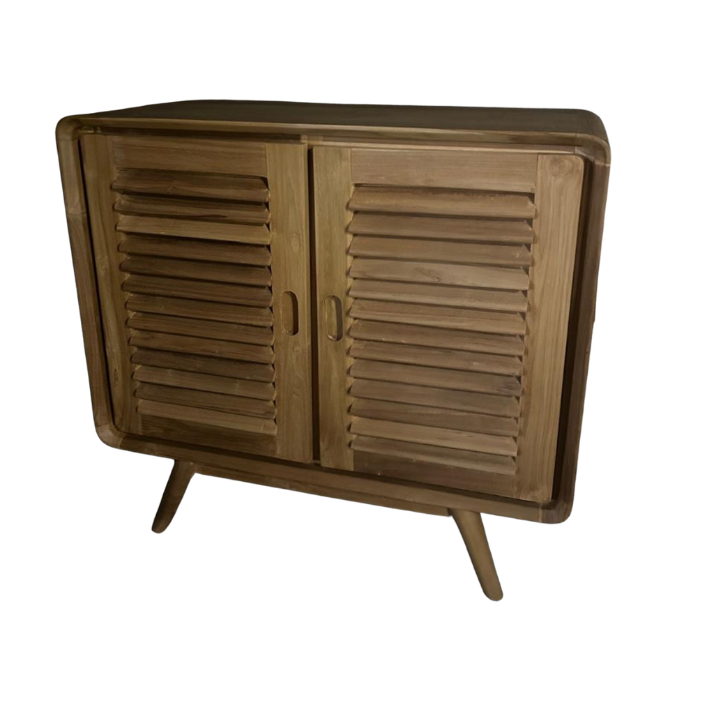 Buffet 2 portes teck 85x40x90 cm Waxed