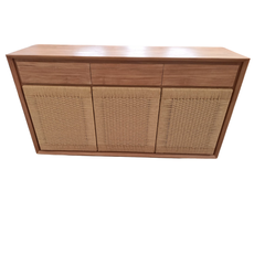 Buffet Oliver 3 portes en cordes 3 tiroirs 154x45x85 cm