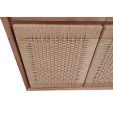 Buffet Oliver 3 portes en cordes 3 tiroirs 154x45x85 cm