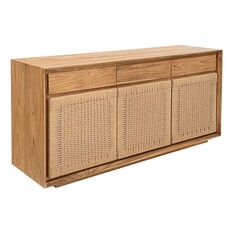 Buffet Oliver 3 portes en cordes 3 tiroirs 154x45x85 cm