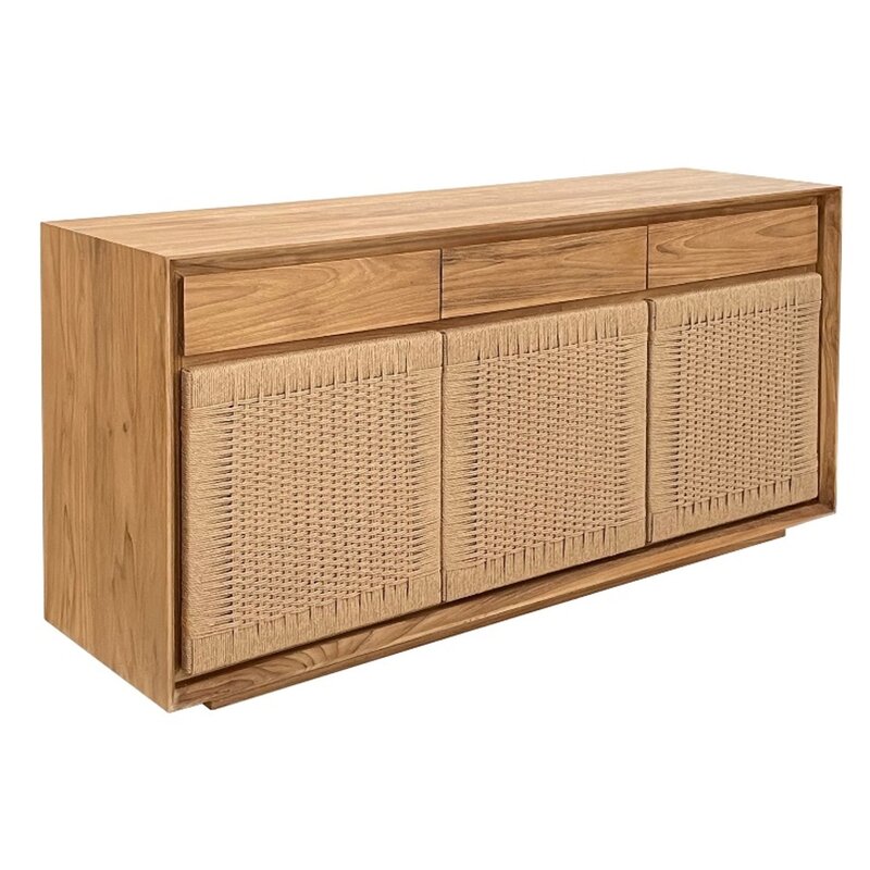 Buffet Oliver 3 portes en cordes 3 tiroirs 154x45x85 cm