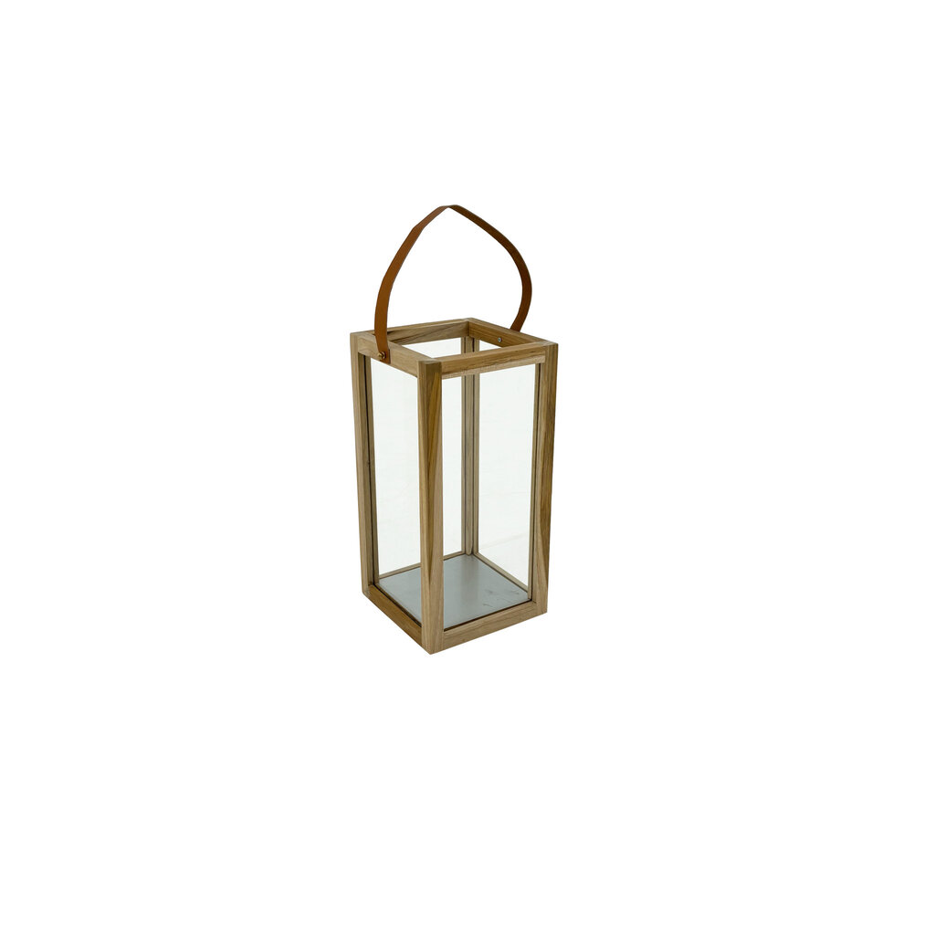 Candle box L en Teck avec lanière en cuir
