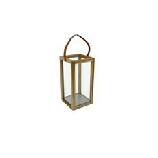 Candle box L en Teck avec lanière en cuir