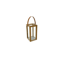 Candle box S en Teck avec lanière en cuir