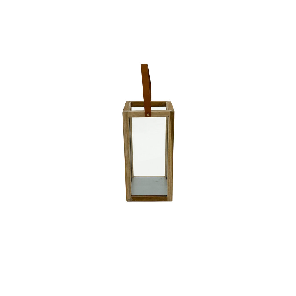 Candle box L en Teck avec lanière en cuir