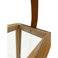 Candle box S en Teck avec lanière en cuir