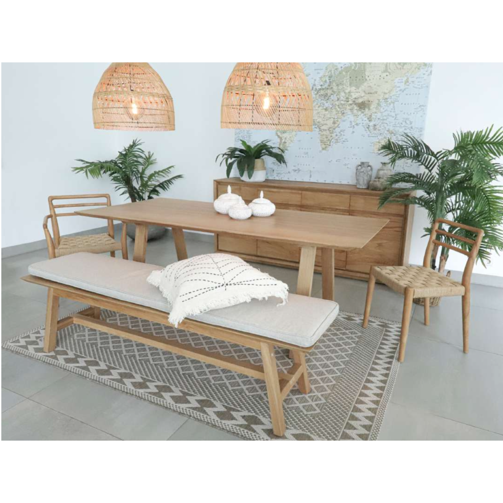 Table à manger Oliver en Teck 200x90x75 cm