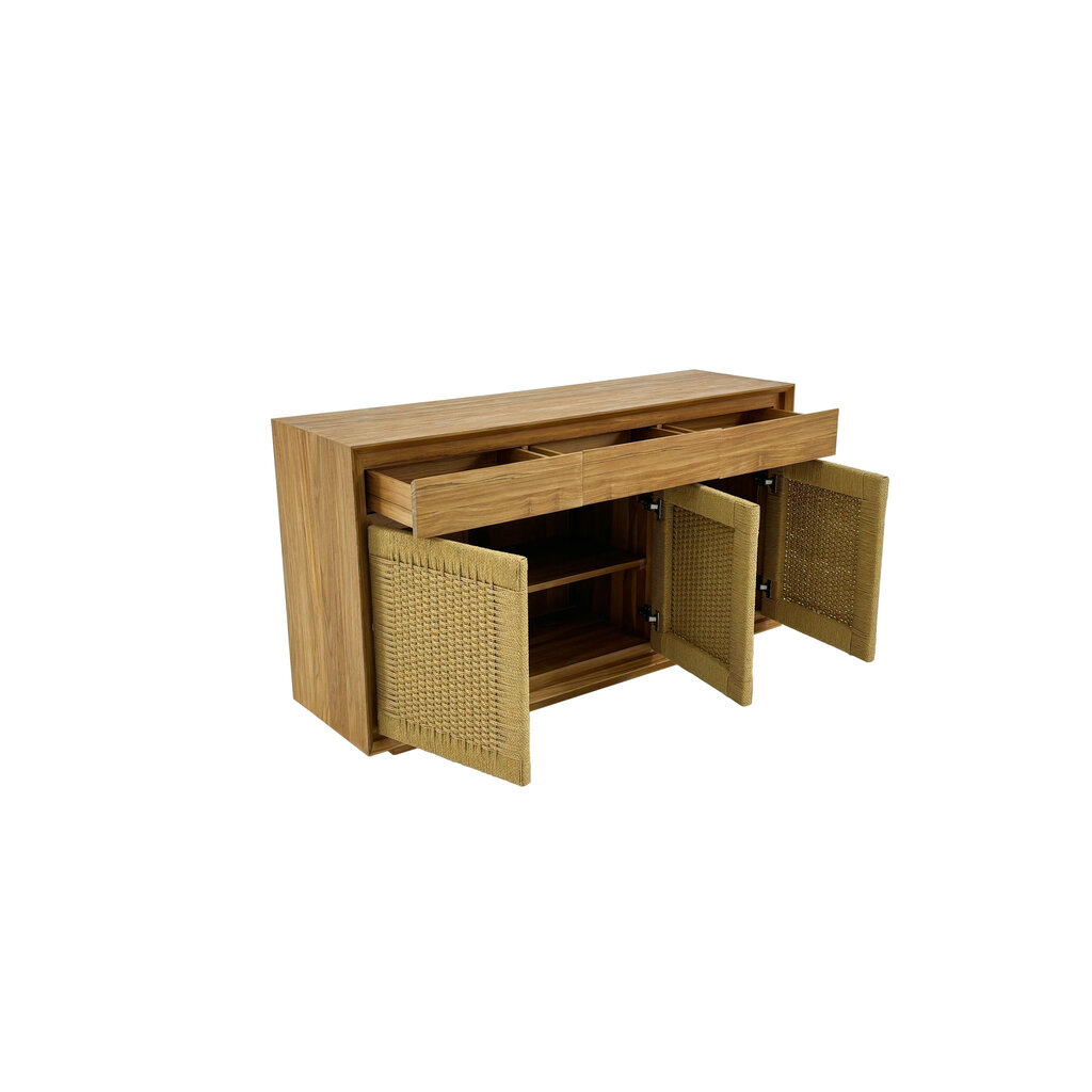 Buffet Oliver 3 portes en cordes 3 tiroirs 154x45x85 cm