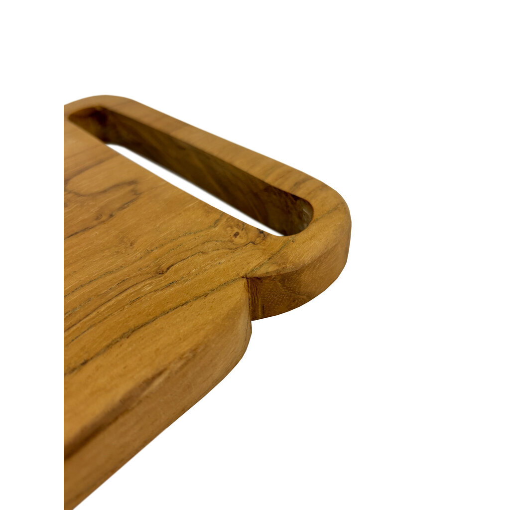 Planche à découper en teck avec poignée 33x17x2 cm