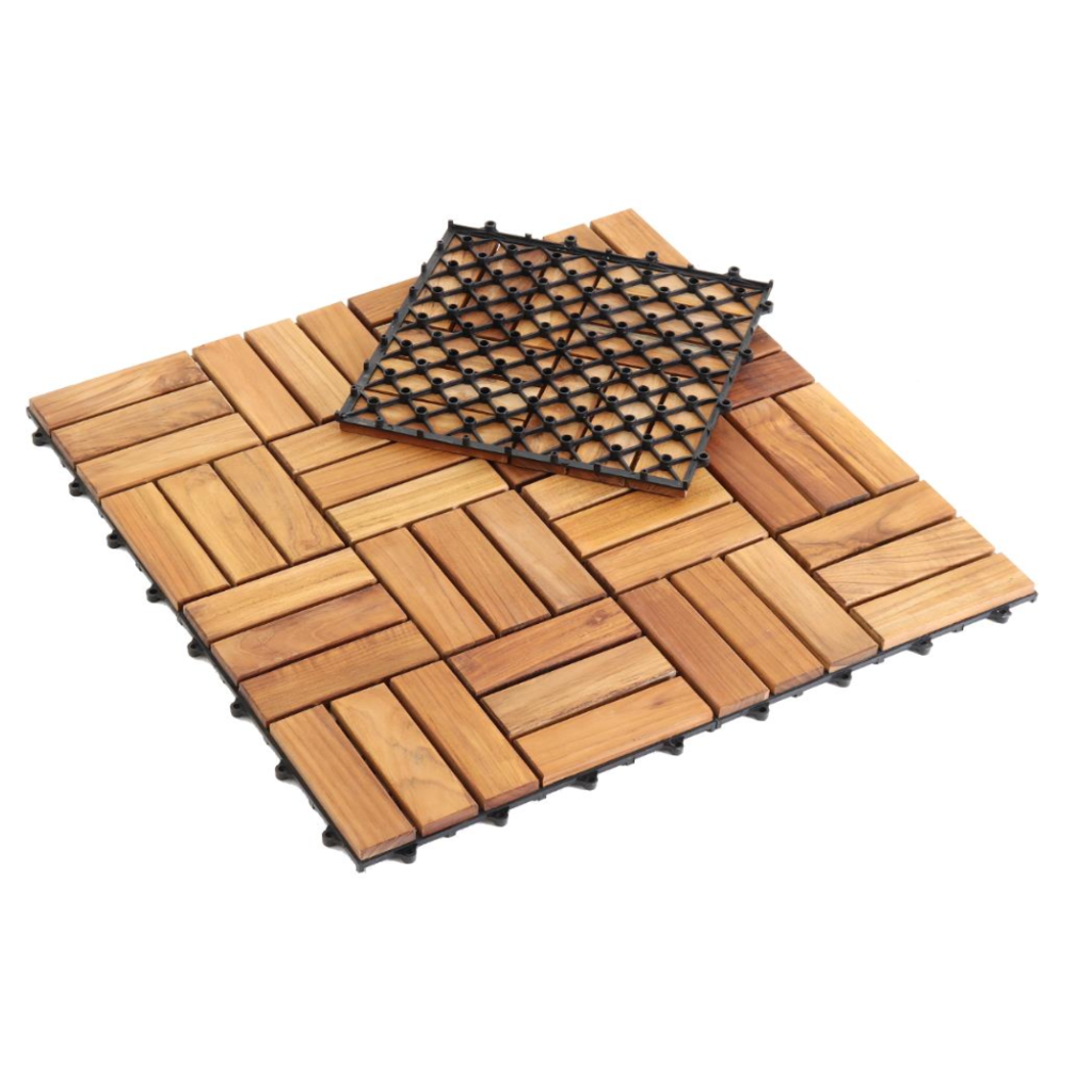 Tuile Bruceville en Teck Premium 30x30x2.3 cm