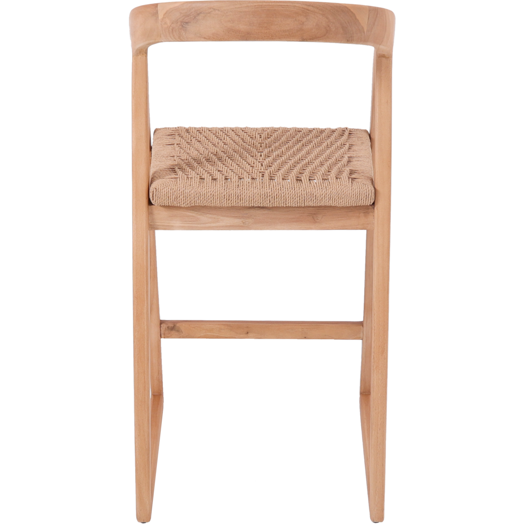 OLIVIA - Chaise de bar en teck assise 68cm