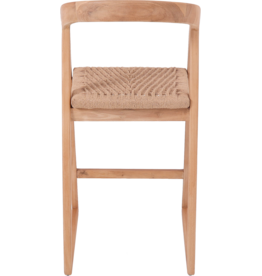 OLIVIA - Chaise de bar en teck assise 68cm