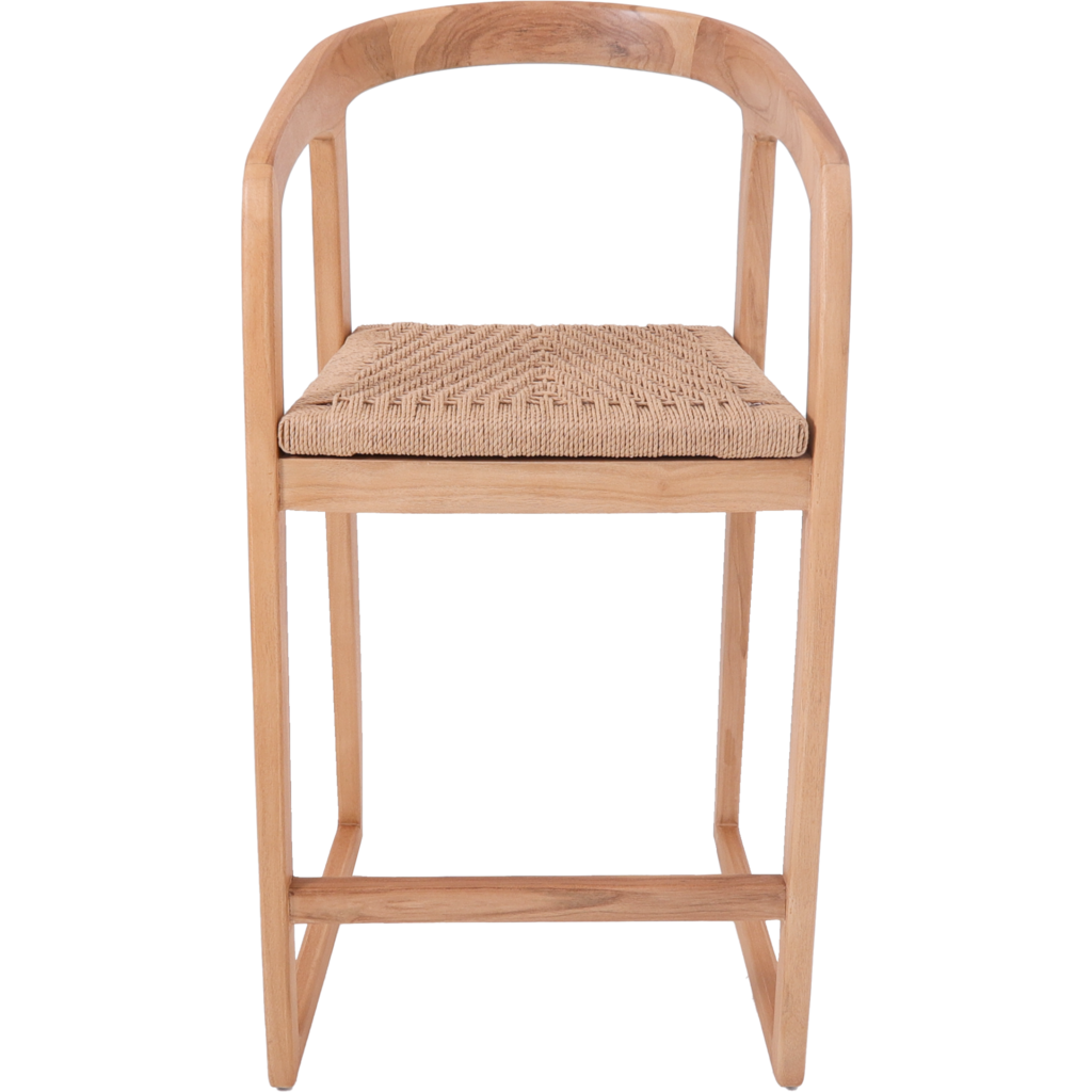 OLIVIA - Chaise de bar en teck assise 68cm