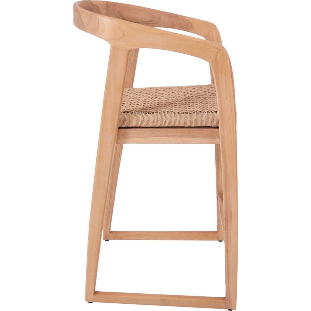 OLIVIA - Chaise de bar en teck assise 68cm