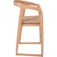 OLIVIA - Chaise de bar en teck assise 68cm
