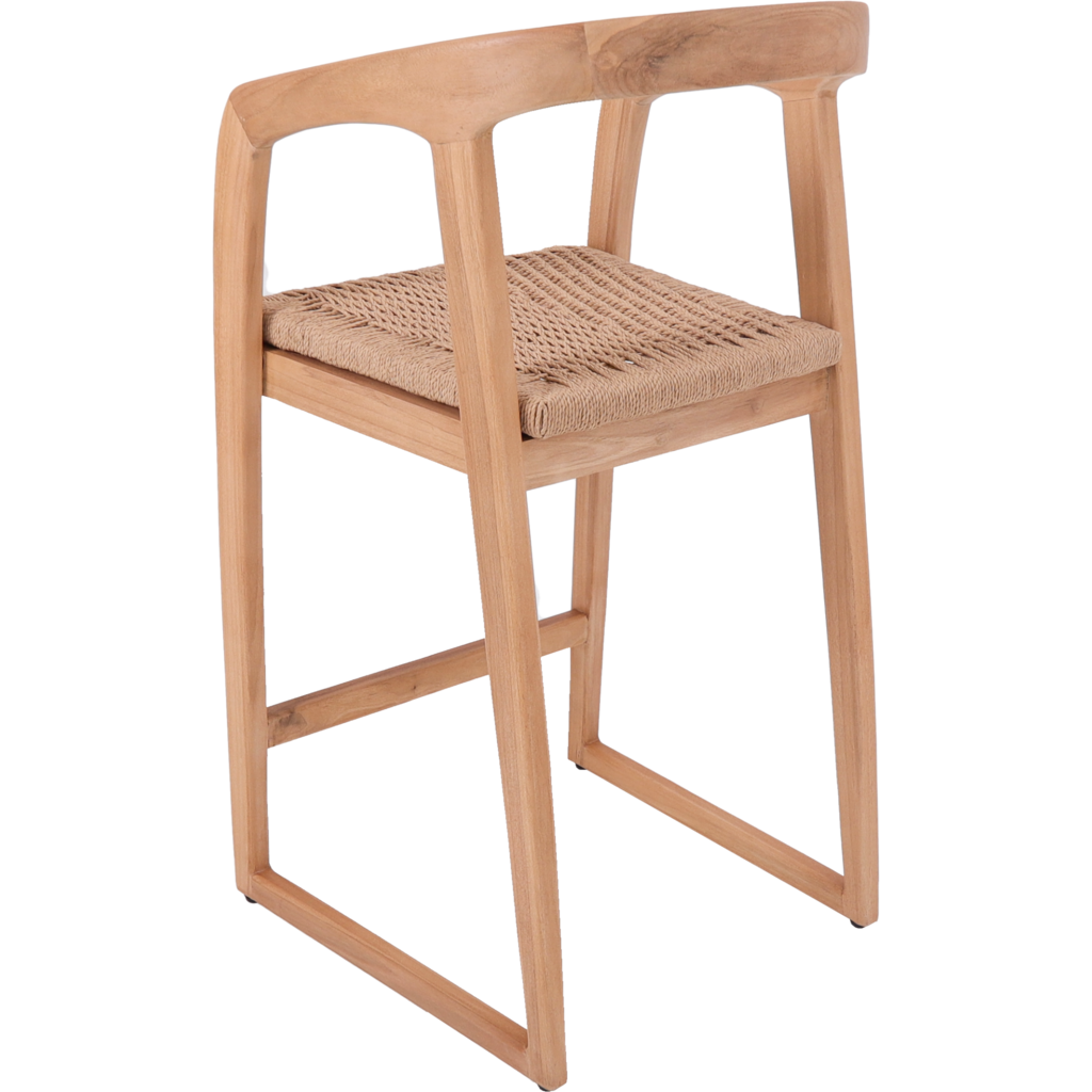 OLIVIA - Chaise de bar en teck assise 68cm