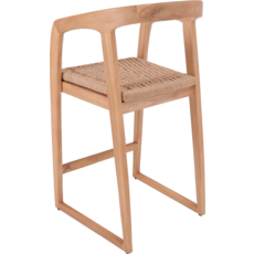 OLIVIA - Chaise de bar en teck assise 68cm