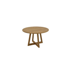 Table à manger Osman en Teck Premium Brut Ø120x75 cm
