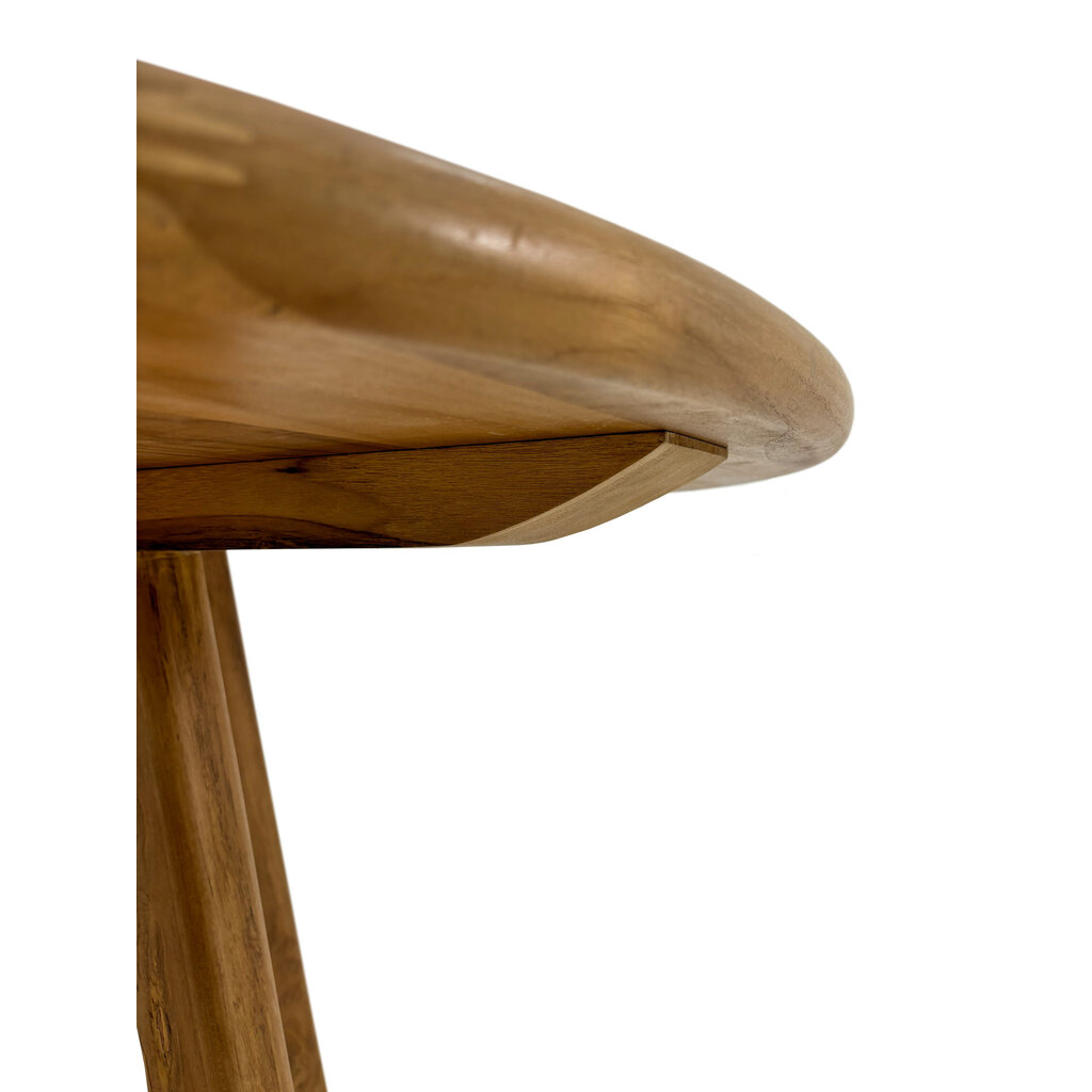 Table à manger Osman en Teck Premium Brut Ø120x75 cm