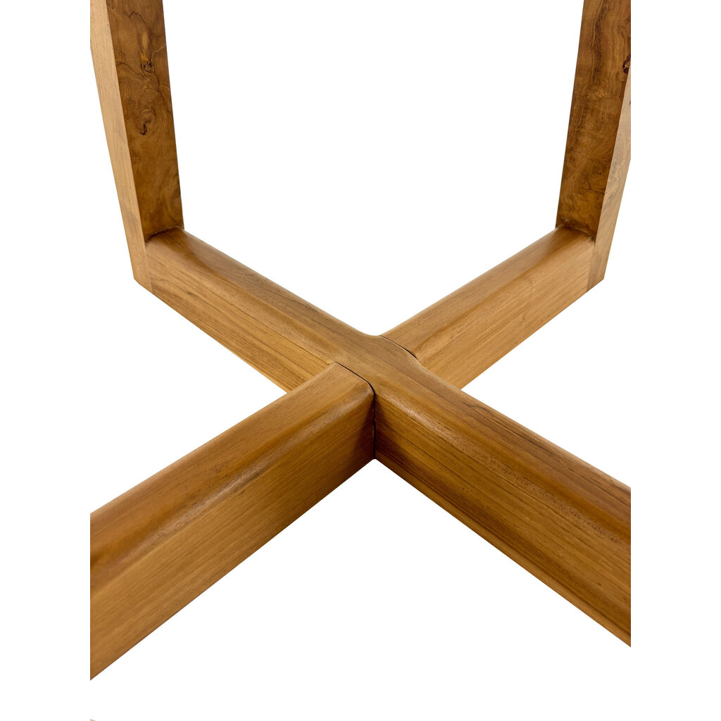 Table à manger Osman en Teck Premium Brut Ø120x75 cm