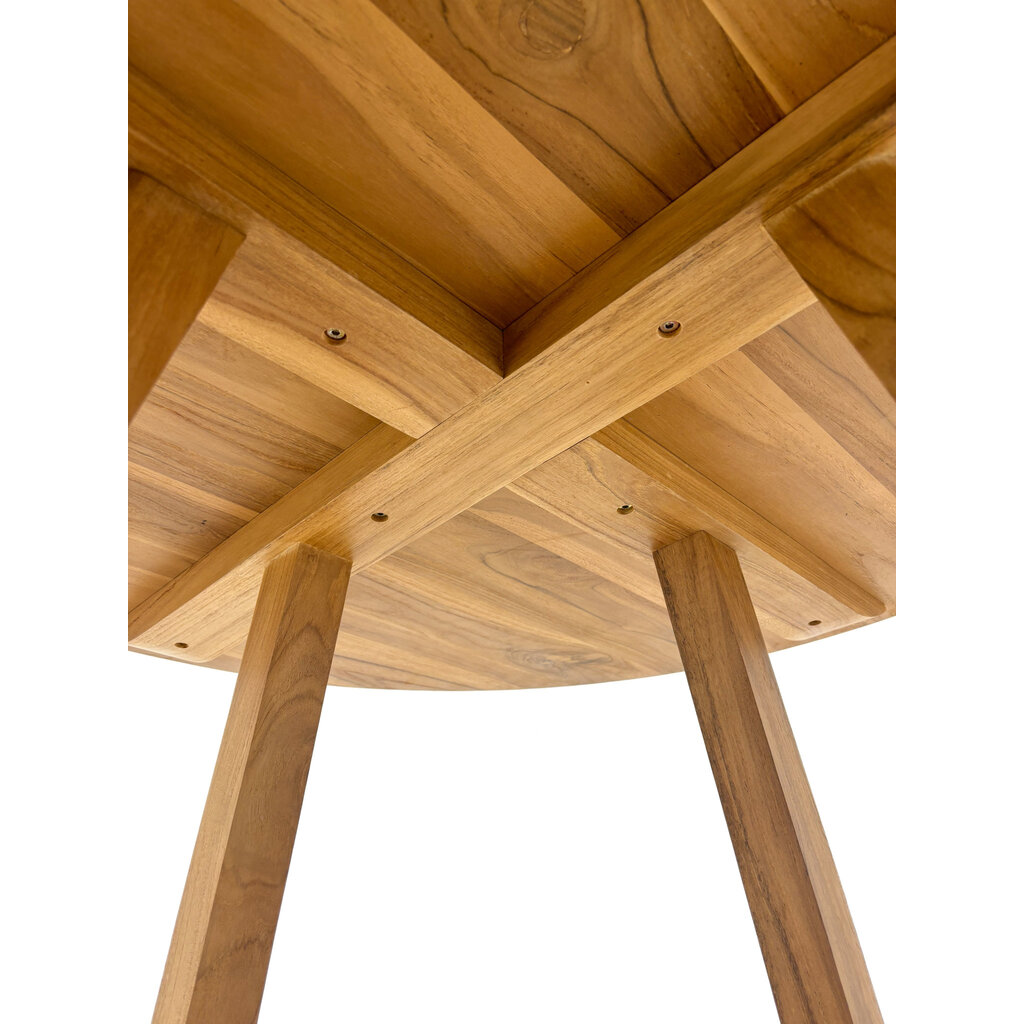 Table à manger Osman en Teck Premium Brut Ø120x75 cm