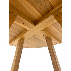 Table à manger Osman en Teck Premium Brut Ø120x75 cm