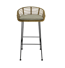 Chaise de bar Pevita en rotin et métal