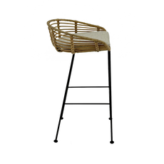 Chaise de bar Pevita en rotin et métal