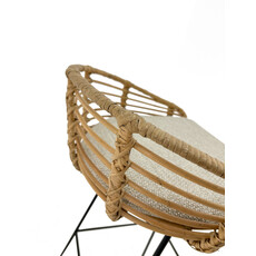 Chaise de bar Pevita en rotin et métal