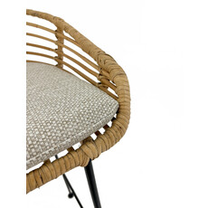Chaise de bar Pevita en rotin et métal
