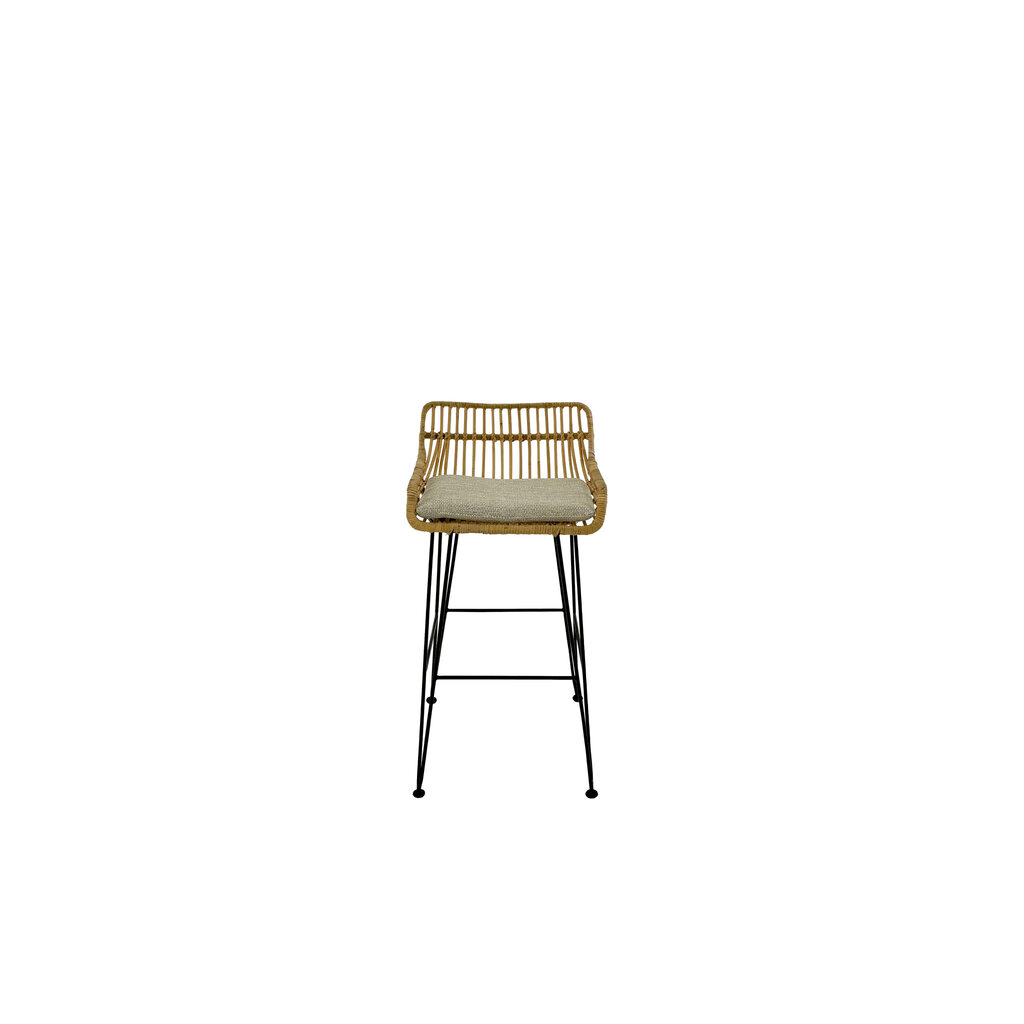 Chaise de bar Prisma en rotin et métal 45x55x85 cm